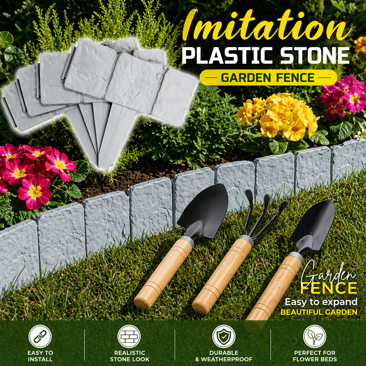 🔥Limited-time Offer🌿✨Imitation Stone Garden Fence