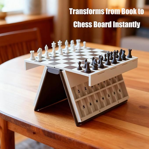📖♟️Portable Chess That Closes Like a Book — No Mess, No Lost Pieces🎁